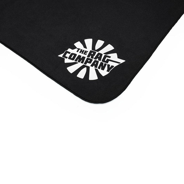 Suede Fender Defender towel corner on a white background.