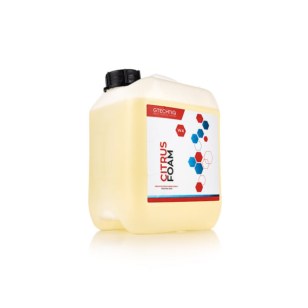 A 5L bottle of W4 Citrus Foam from Gtechniq