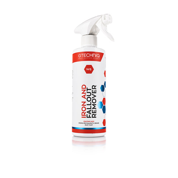 A 500ml spray bottle of W6 Iron and Fallout Remover from Gtechniq