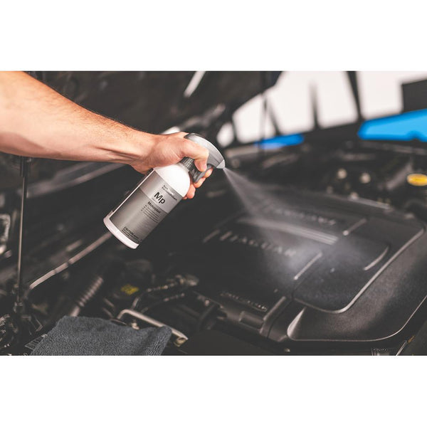 Koch Chemie Motorplast 500ml Demo spraying on a vehicle.