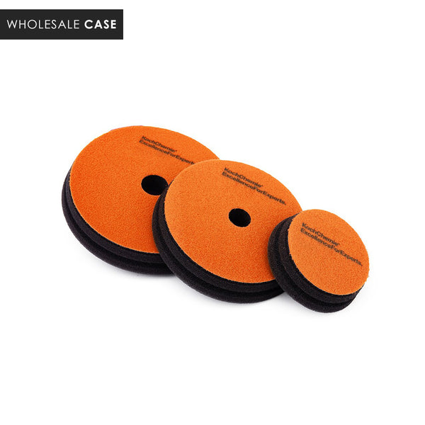 Three orange Koch Chemie polishers on a white background with the text 'wholesale Case'.