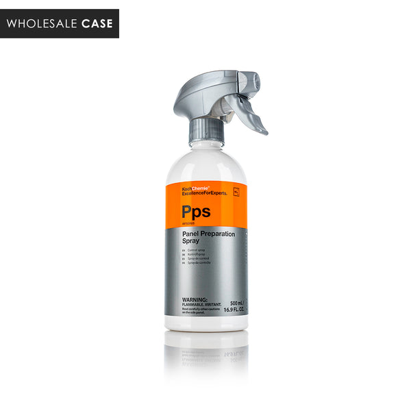 A spray bottle of Koch Chemie Panel Preparation Spray on a white background with the text 'Wholesale Case'.
