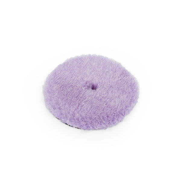 A purple Lake Country wool polisher on a white background.