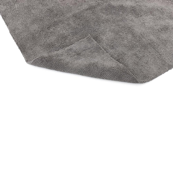 The Rag Company Edgeless 365 Miner Grey Towel corner on a white background.