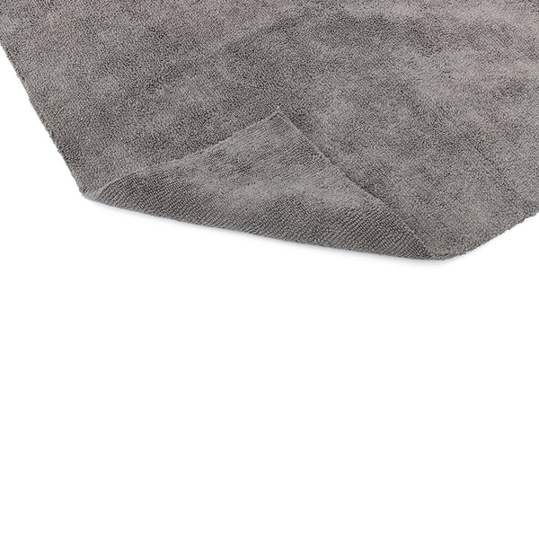 The Rag Company Miner grey towel corner on a white background.