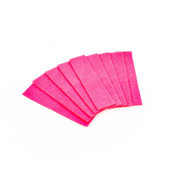 9 pink Monkey Strips on a white background.