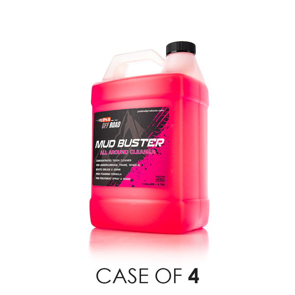 A jug of P&S Mud Buster on a white background with the text 'Case of 4'.