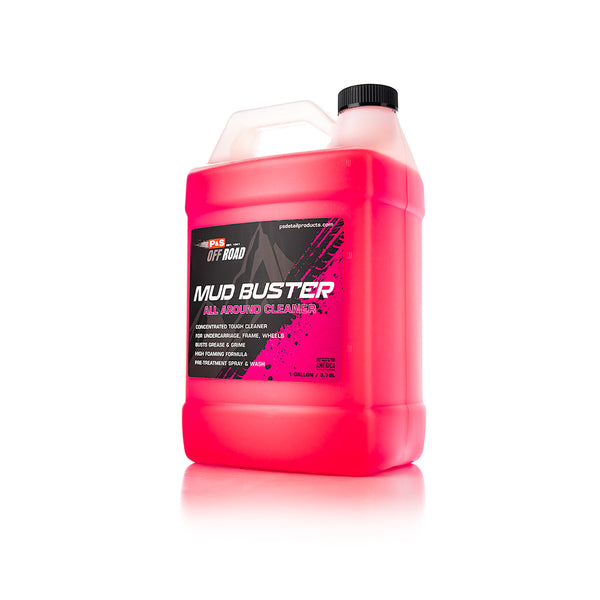 A jug of P&S Mud Buster on a white background.