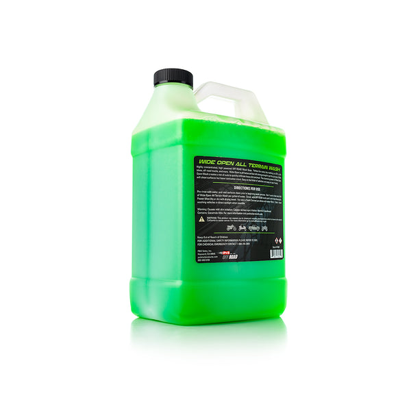 The back of a jug of P&S Wide Open on a white background.