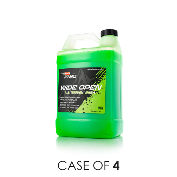 A jug of P&S Wide Open on a white background with the text 'Case of 4'.