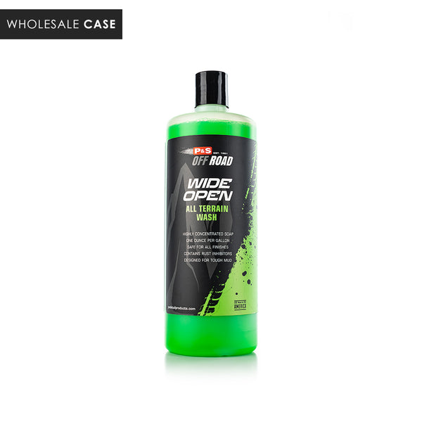 A bottle of P&S Wide open on a white background with the text 'Wholesale Case'.