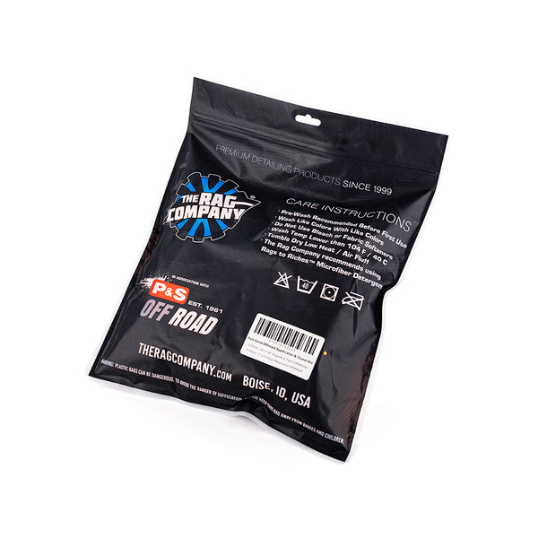 The back of the packaging of The Rag Company Off Road Pack on a white background.