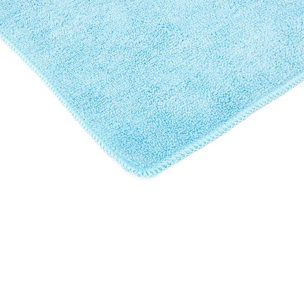 The Rag Company Premium Terry blue towel corner on a white background.
