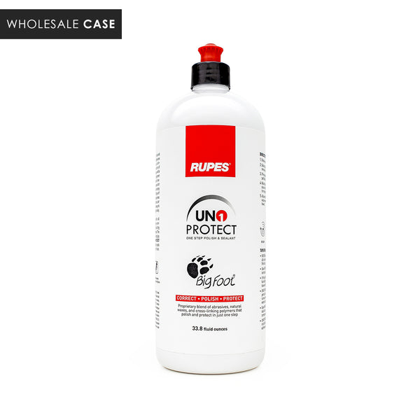 A bottle of Rupes Uno Protect on a white background with the text 'Wholesale Case.