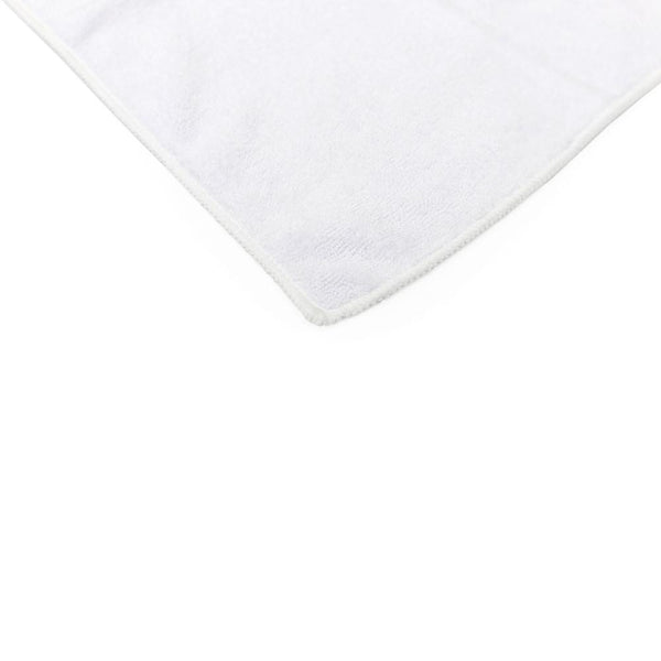The Rag Company Spa and Workout white towel corner on a white background.