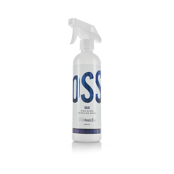 A spray bottle of Stjarnagloss Silke on a white background.