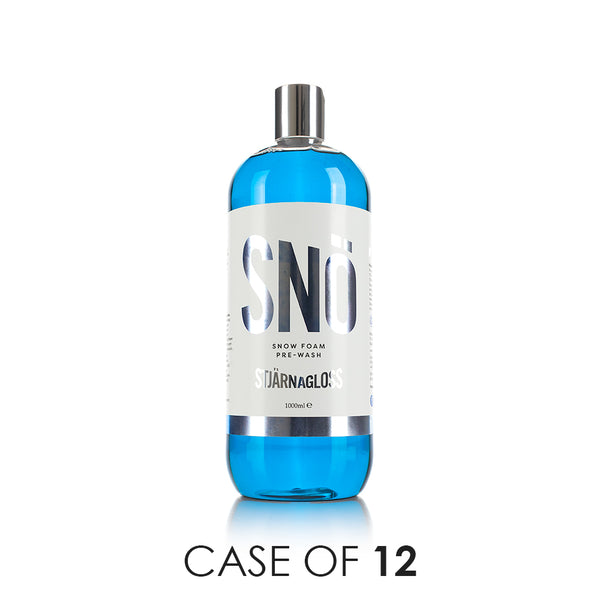 A bottle of Stjarnagloss Snow Foam on a white background with the text 'Case of 12'.