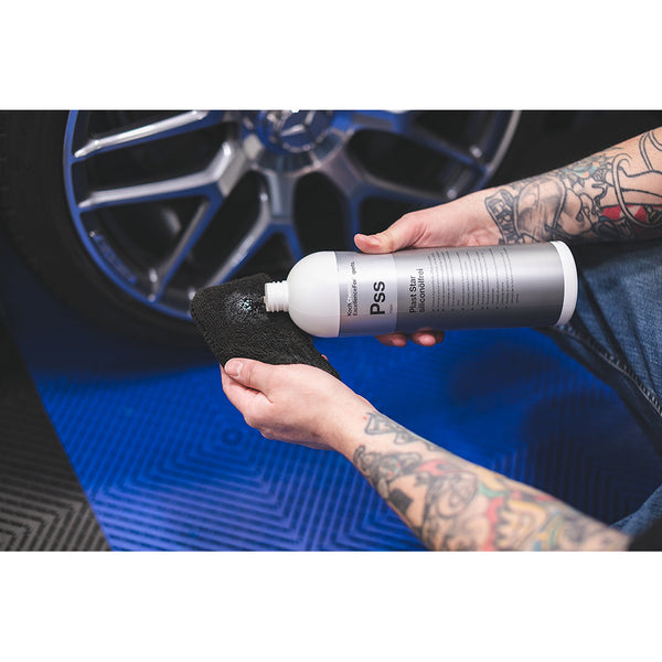 The Rag Company Terry Applicator Sponge 2 x 4 Black Demo with Plast Star Pss