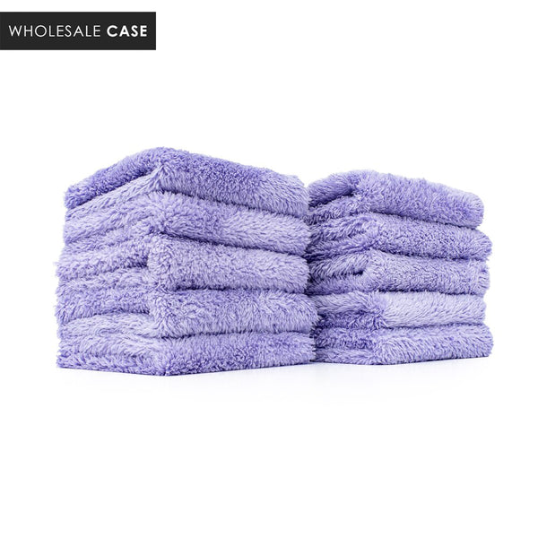 Two stacks of lavender Eaglet 350 towels on a white background with the text 'Wholesale Case'.
