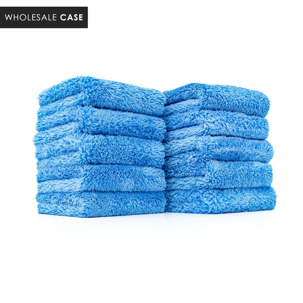 Two stacks of blue Eaglet 500 towels on a white background with the text 'Wholesale Case'.