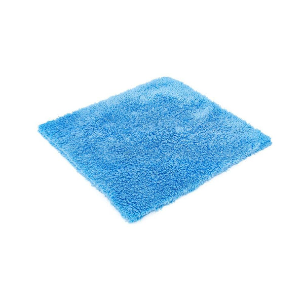 Blue Microfiber wash cloth on a white background 