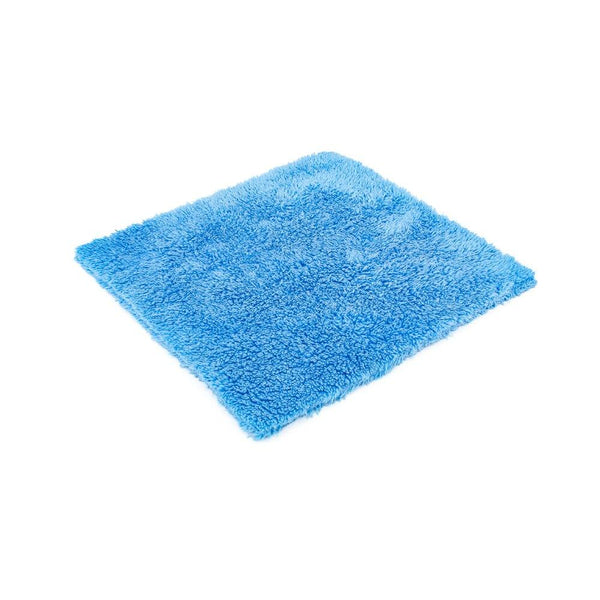 Blue Microfiber wash cloth on a white background