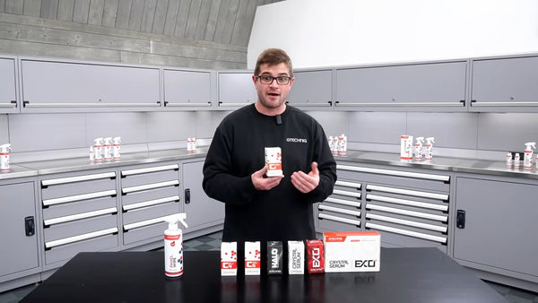 Gtechniq coatings lined up on the table