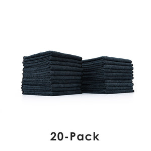 All Purpose Terry black stack view with the text "20-Pack" on a white background.