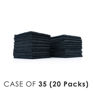 All Purpose Terry Black Stack view with the text "Case of 35 (20 Packs)" on a white background.