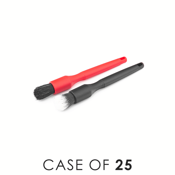 Detail Factory Crevice Mini Synthetic and Boar Hair Detailing Brush Combo Pack Red and Black Case of 25