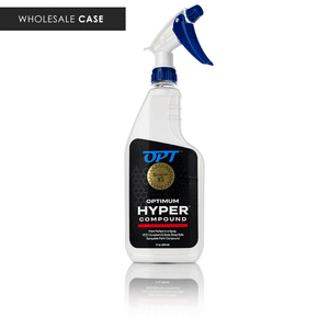 A spray bottle of Optimum Hyper Compound on a white background with the text 'Wholesale Case'.