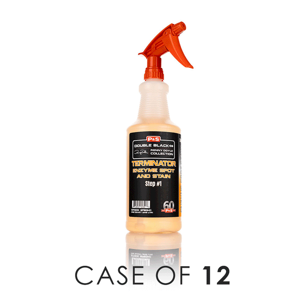 A spray bottle of P & S Terminator on a white background with the text 'Case of 12'.