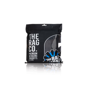 The Rag Company Spa and Workout 16x27 black 3 pack packaging front view on a white background.
