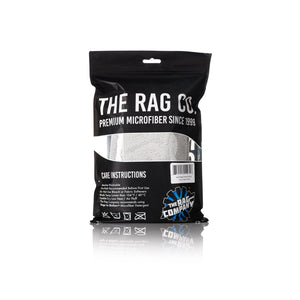 The Rag Company Spa and Workout 16x27 ice grey 3 pack packaging back view on a white background.