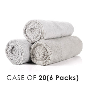 Spa and Workout 16x27 ice grey stacked view with the text "Case of 40 (3 Packs)" on a white background.