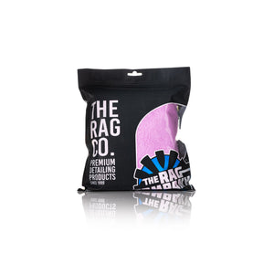 The Rag Company Spa and Workout 16x27 lavender 3 pack packaging front view on a white background.