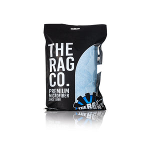 The Rag Company Spa and Workout 16x27 light blue 3 pack packaging front view on a white background.