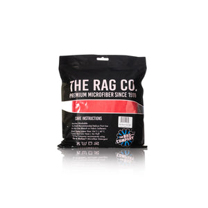 The Rag Company Spa and Workout 16x27 red 3 pack packaging back view on a white background.