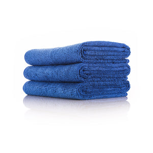 The Rag Company Spa and Workout 16x27 royal blue 3 pack stacked view on a white background.