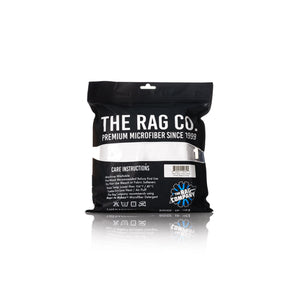 The Rag Company Spa and Workout 16x27 white 3 pack packaging back view on a white background.
