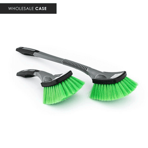 Two green brushes in parallel one is long and the other is short on a white background with the text 'wholesale case'.