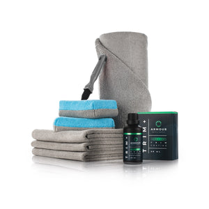 Armour Detail Supply Trim Coating and Restoration Kit Bundle products view on a white background.