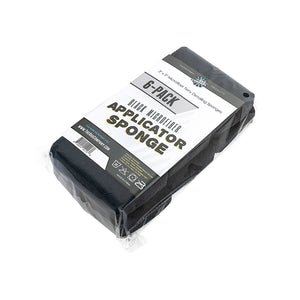 Terry Sponge 3x5 black 6 pack packaging on a white background.