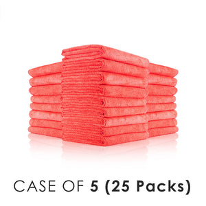 Car Wash 16x27 red stacks view on a white background with the text "Case of 5 (25 Packs).