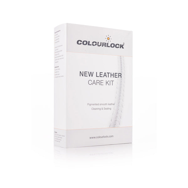 Colourlock New Leather Care Kit Box front view on a white background.