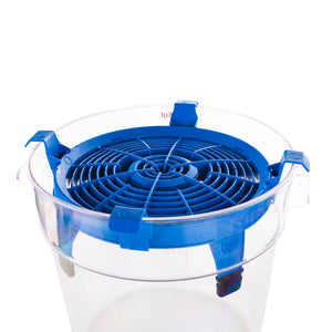 Blue clean screen clipped on a bucket on a white background