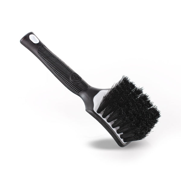 Detail Factory Interior Scrub Brush Black Ice bristle view on a white background. 