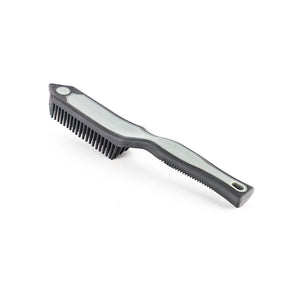 A grey detail Factory Pet Hair Removal Brush on a white background.