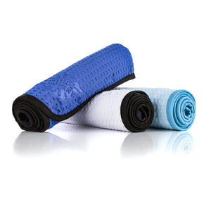 Dry Me a River 16x24 light blue, white, and navy blue rolled view on a white background.