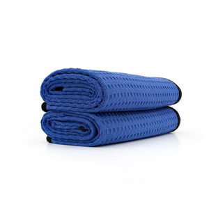 Dry Me a River 20x40 navy blue 2 pack stacked view on a white background.